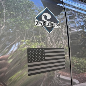 Clear 5.5&quot; American Flag Fender Decals Stickers fits Jeep Bronco Tacoma 4Runner and More