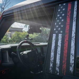 2021+ Bronco American Flag Design B Pillar Protection Overlays 4 Door 2022 2023