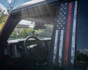 2021+ Bronco American Flag Design B Pillar Protection Overlays 4 Door 2022 2023