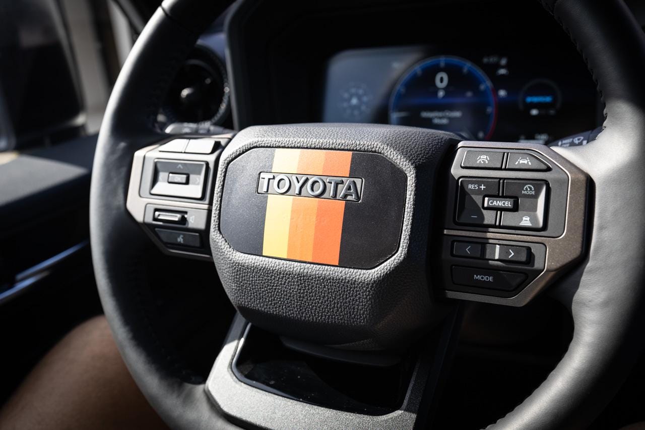 thumbnail interactive-video image 1 of Matte Black Steering Wheel Button Cover Trim For Toyota Tundra 2022-2024 - Autopart2021 1 of 2