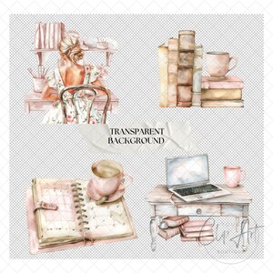 Glam Planner Clipart Fashionable Chic Girl Bundle Blush Planner