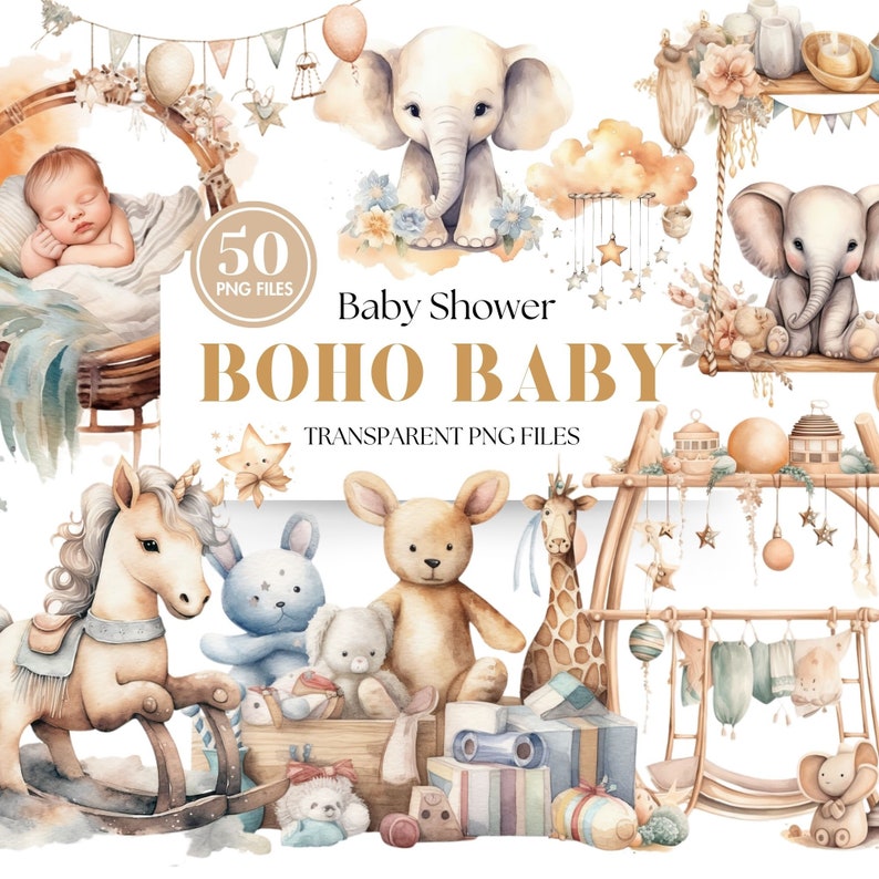 Sweet Baby Shower Clipart Nursery Decor Boho Vintage - Etsy