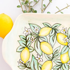 Handmade Ceramic Lemon Tray: Italian Style Display Dish