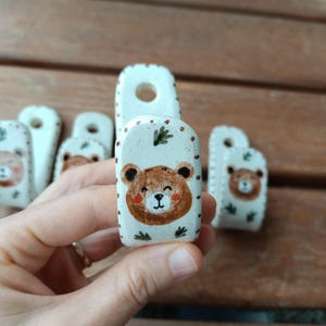 Gancho de pared de cerámica, bonito objeto decorativo hecho a mano, gancho de pared para niños