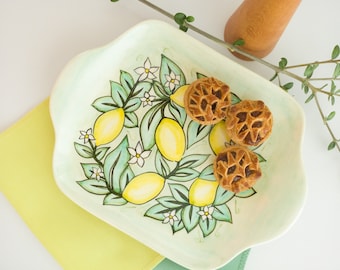 Handmade Lemon Tray Decor - Personalized Ceramic Vanity Display