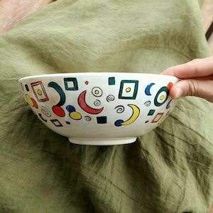 Handmade Ceramic Salad Bowl: Decorative Fruit & Snack Bowl