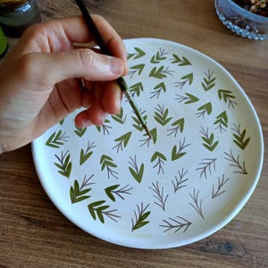 2 Pieces Handmade Plate Set: Hand-Painted Ceramic Dinnerware image 8