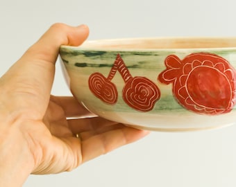 Colorful Berry Cereal Bowl - Artisan Ceramic Dish