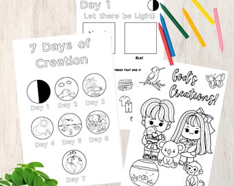 7 Days of Creation Preschool Activity Sheets for Home or Church Christian