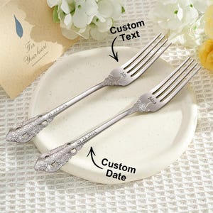 Personalized Vintage Forks Set – Custom Engraved Gift for Couple, Anniversary or Wedding Keepsake