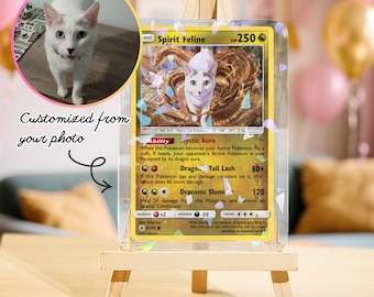 Custom Pet Trading Card, Personalized Dog Portrait, Cat Memorial Gift, Funny Collectible Card Style Present