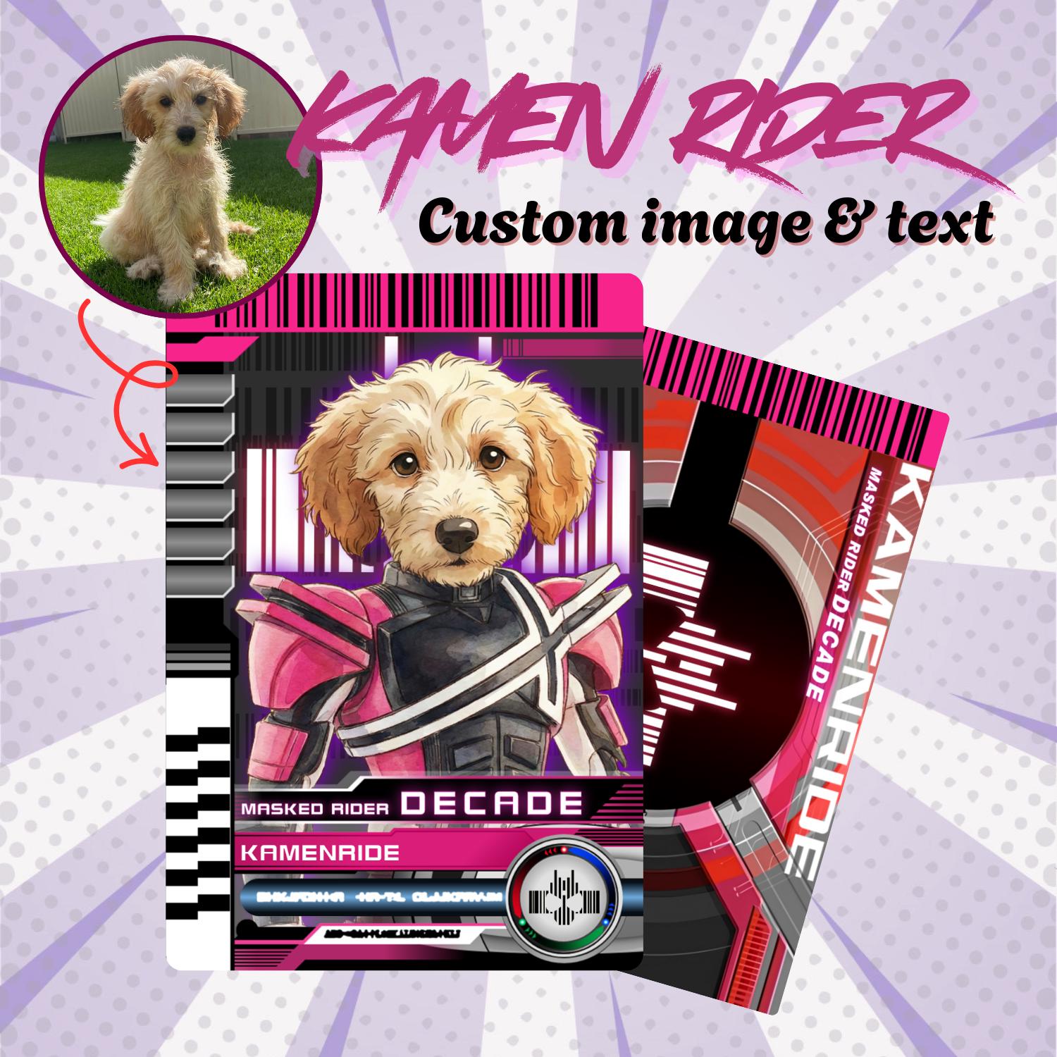 Custom Kamen Rider Decade Style Pet Card – Personalized Kamen Rider Dog ...
