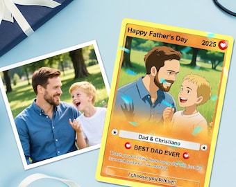 Carte Poke personnalisée pour la fête des pères : souvenir de jeu personnalisé