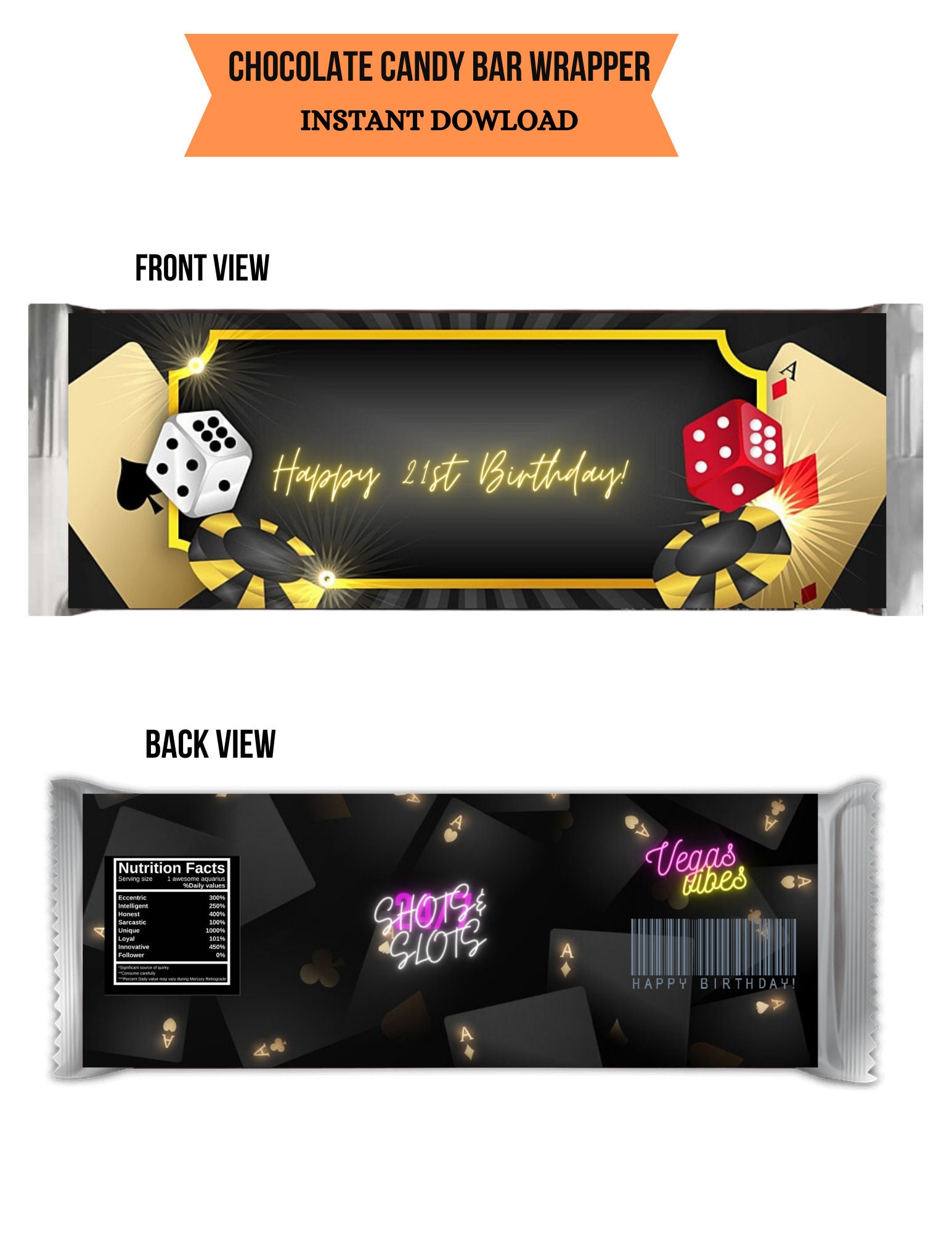 21st Birthday Candy Bar Wrappers Birthday Favors Party Etsy