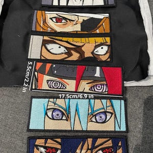 Anime Eyes Embroidered Patch – Machine Embroidery, Iron-On Patch, Anime Fan Gift, Cosplay Accessory, Manga Eye Badge, Hook and Loop Patches