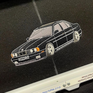 BMW E34 Embroidery Design – Classic Car Machine Embroidery File – Instant Download – JDM Euro Stance Car Stitch Pattern