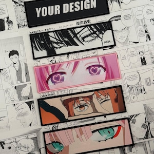 Anime eyes embroidered patch – trending otaku and manga style, perfect for jackets, backpacks, cosplay. Iron-on or hook & loop, patch waifu