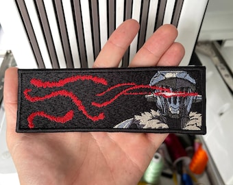 Goblin Slayer Embroidered Patch – Anime Warrior Iron Helmet Badge, Tactical Otaku Patch for Jackets, Backpacks & Gear , Hook and Loop Patch