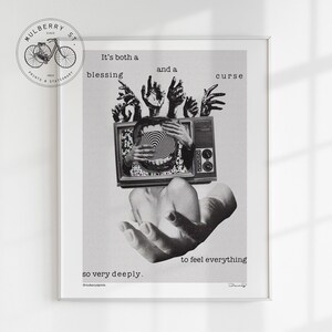 Fizyczny VINTAGE INSPIRUJĄCY CYTAT Wydruk, modny plakat kuchenny, galeria, sztuka ścienna, wózek barowy, unikalna estetyka kolażu, wystrój apartamentu