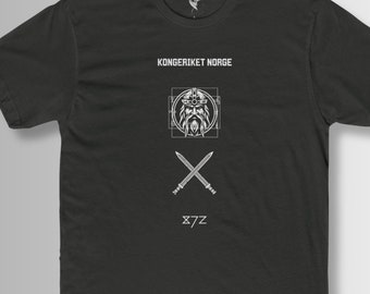 Norway Viking T-Shirt, Nordic Tee, Kongeriket Norge Apparel, Scandinavian Inspired Shirt, Gift for Viking Enthusiasts