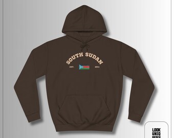South Sudan Vintage Style Hoodie - Unisex College Sweatshirt - Retro Comfort - Perfect Patriotic Gift