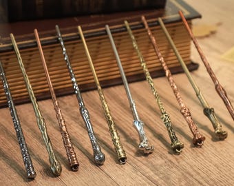 Metalllegierung Magie Haarstab, HP Fantasy Accessoire, Haarnadel mit Amethyst-Finish