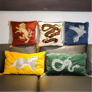 Benutzerdefinierte Kissen, kundenspezifischer magischer Schulkissenbezug, personalisiertes Samtkissen und Kissenbezug, Kissen mit gesticktem Namen, Geschenk für Harry Fans