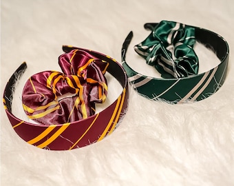 Silk Headband for Women,Silk Scrunchies,Wizard Cosplay Hairband,Dress Up Hairband,Wizard Striped Hairband,Gift for Her,Cosplay Costumes