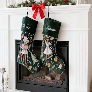 Calza della Befana ricamata personalizzata a forma di Schiaccianoci, calza della Befana ricamata personalizzata con nome, calza della Befana per la famiglia