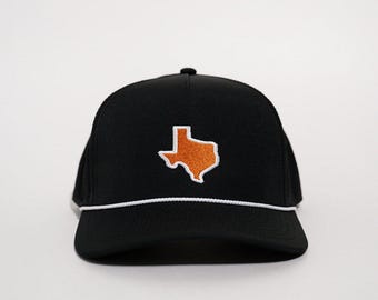 Burnt Orange & Black Texas Rope Hat  | Golf Hat | College Football | Tradition Sports