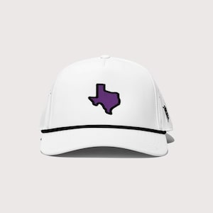 Cappello in corda viola e bianco del Texas / Cappello da golf / Football universitario / Sport tradizionali
