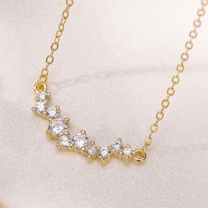 Collier diamant, collier grappe de diamants unique, collier diamant naturel taille brillant, 0,25 CTW. Collier serti de 10 diamants griffes, mariage