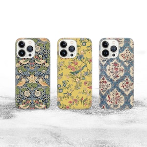 Victorian floral Phone Case Morris Cover for iPhone 16e, 15, 14, 13, 12, 11, Google Pixel 9 Pro, 8, 7A, Samsung S25 edge, S24 FE, A71, A36