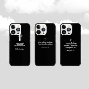 Custodia per telefono con Bibbia cristiana e Scritture di Filippesi, per iPhone 16e, 15, 14, 13, 12, 11, Google Pixel 9 Pro, 8, 7A, Samsung S25 edge, S24 F