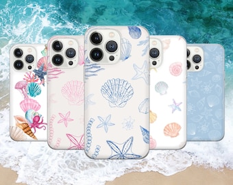 Etui na telefon z muszlą, pokrowiec na plażę w stylu marynistycznym