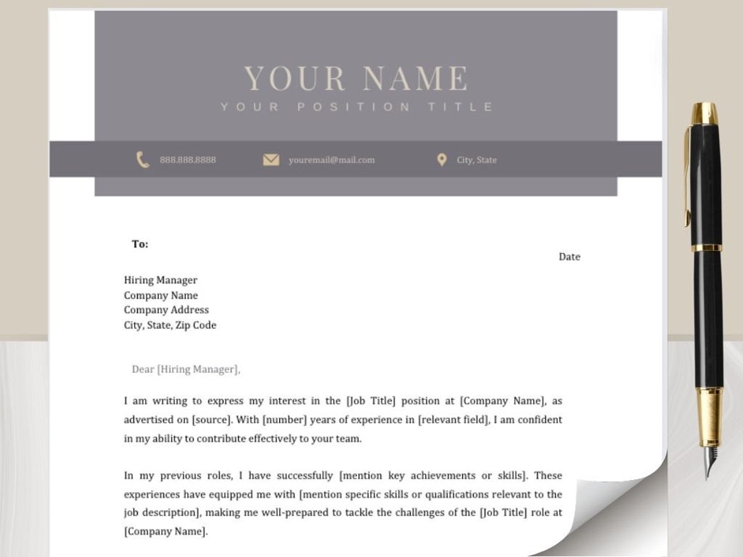 Atsfriendly Cover Letter Template Canva Compatible & SEO Optimized Atsfriendly Cover Letter Template Canva Compatible & SEO Optimized
