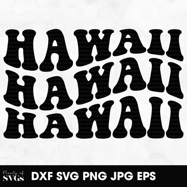 Hawaii SVG Files - America SVG - USA Svg - Patriotic Svg - Hawaii State Svg - Family Vacation Svg - America Wavy Stacked Svg