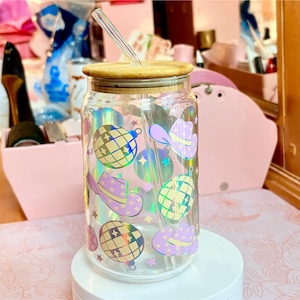 Disco Cowgirl Glass Can Cup: Western Bachelorette Party Favor