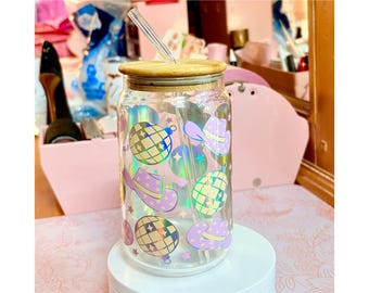 Vaso de vidrio con temática de vaquera disco: recuerdo de despedida de soltera estilo western