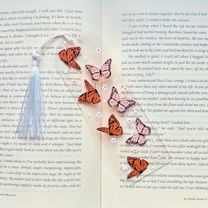 Butterfly Acrylic Bookmark with Tassel: Book Lover Gift