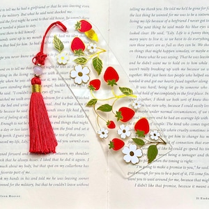 Strawberry Bookmark: Holographic Acrylic with Tassel