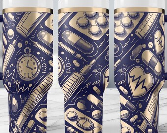 Cute Nurse Gift, 40oz Laser Tumbler Wrap For Nurses, Healthcare Professional Digital Download, Unique Medical Design Tumbler Wrap SVG PNG