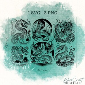 Seamless Dragon SVG Design Bundle, 40oz Laser Engraved Cup Design, Engraved 40oz Wrap, Laser Full Wrap, Custom Name SVG, Digital Download image 2