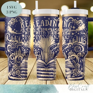 Buchliebhaber Tumbler Wrap, alte Bücher PNG, Tumbler Wrap für Leser, Bibliothek Geschenke 40 Unzen Laser Design, Laser Tumbler SVG-Datei, BookTok