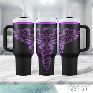Envoltorio para vasos profesionales de la salud, envoltorio láser de 40 oz para enfermeras, papel de regalo para enfermeras, diseño de vaso médico, descarga digital para médicos imagen 3