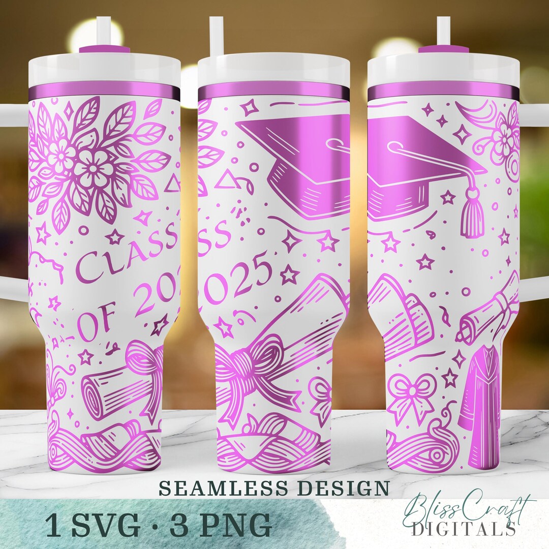 Graduation Cap Class of 2025 Seamless SVG, Graduation 2025 Digital ...