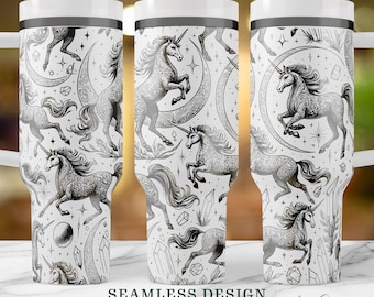 Seamless Celestial Unicorn Cosmic Fantasy SVG for laser engraving Unicorn Astral Mythical 40oz Tumbler Wrap Stars & Planets,Instant Download