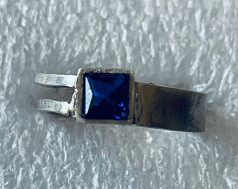 Blue Spinel and Sterling Silver Ring