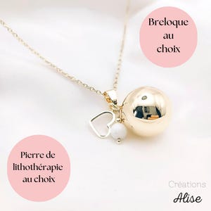 LUNA-SARA pregnancy bola — Lithotherapy stone of your choice, with charm of your choice.