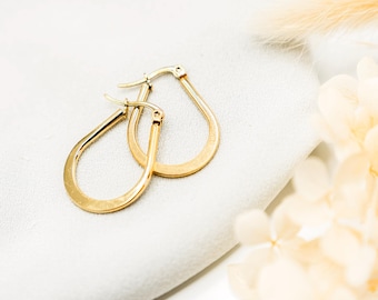 Gold-colored hoop earrings, gold-plated stainless steel